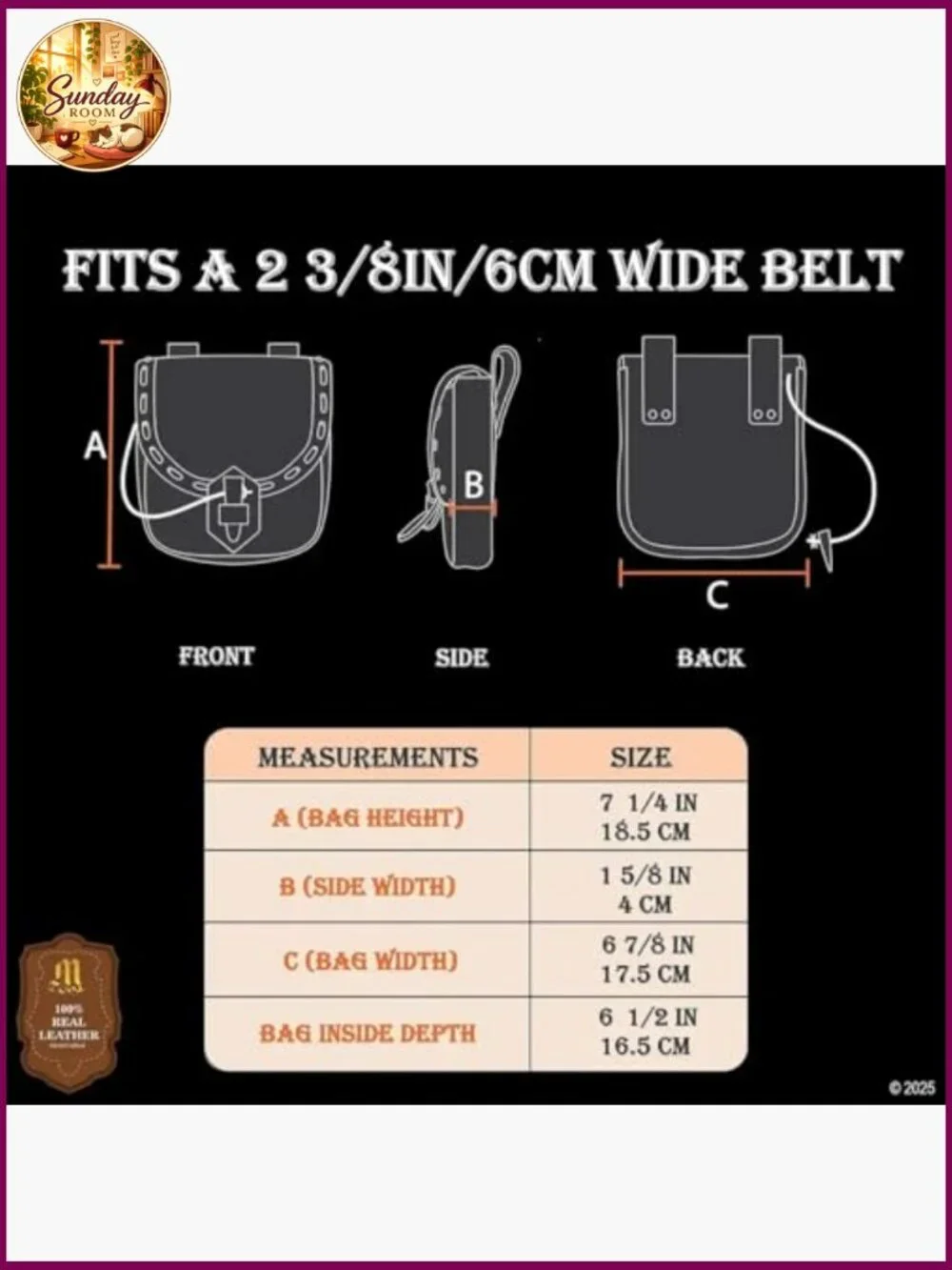 Genuine Leather Medieval Belt Pouch LARP Costume Accessory